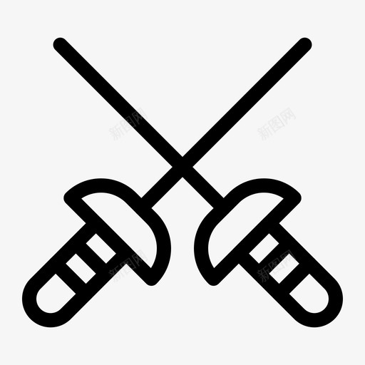 击剑佩剑运动图标svg_新图网 https://ixintu.com 佩剑 击剑 运动 运动中庭和运动训练粗体虚线