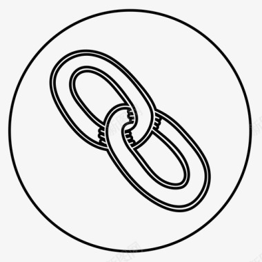 连接链基本涂鸦图标图标