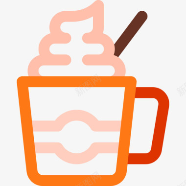 咖啡18号咖啡厅线性颜色图标图标