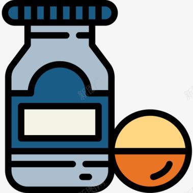 瓶子药物2线性颜色图标图标