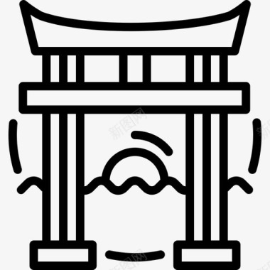 东丽门日本寺庙图标图标