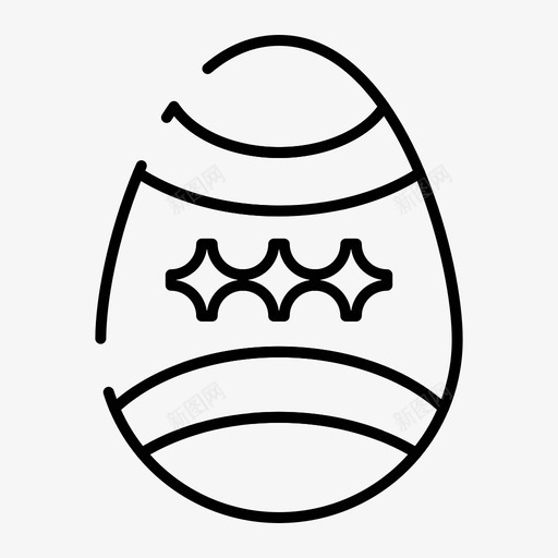 鸡蛋装饰复活节图标svg_新图网 https://ixintu.com 复活节 虚线 装饰 规则 鸡蛋