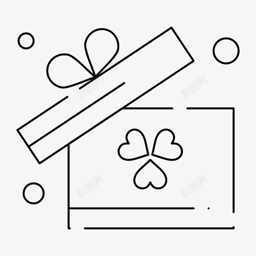 礼物盒子爱尔兰图标svg_新图网 https://ixintu.com 爱尔兰 独立日 盒子 礼物 细线