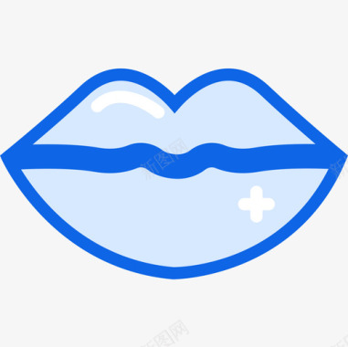 嘴唇时尚5蓝色图标图标