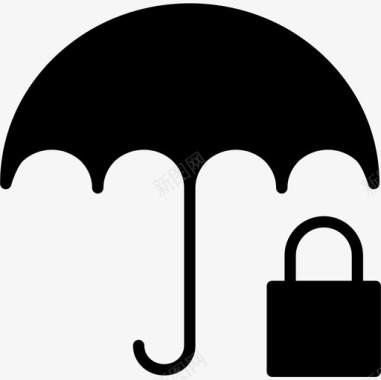 雨伞网络安全9坚固图标图标