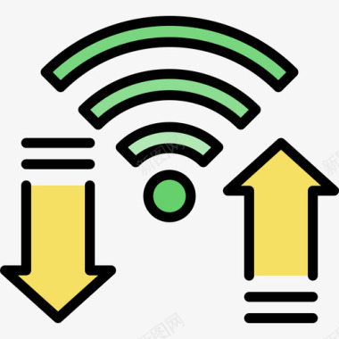 Wifi通知5线性颜色图标图标