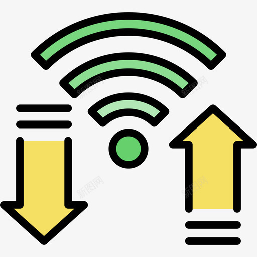 Wifi通知5线性颜色图标svg_新图网 https://ixintu.com Wifi 线性颜色 通知5