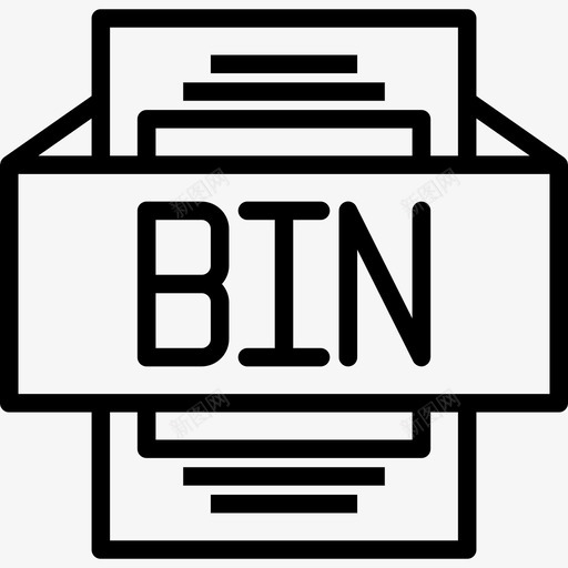 Bin文件类型3线性图标svg_新图网 https://ixintu.com Bin 文件 类型 线性