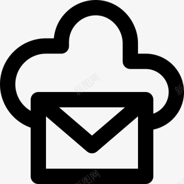 电子邮件云服务3线性图标图标