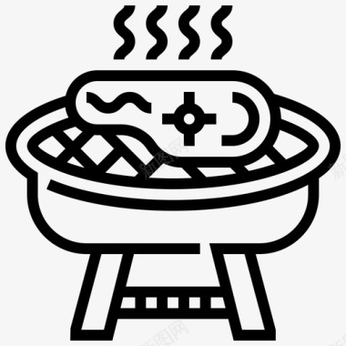 烧烤木炭火图标图标