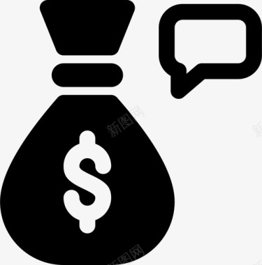 钱袋现金评论图标图标