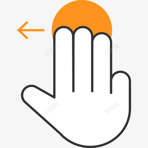 三指滑动（左）svg_新图网 https://ixintu.com 三指滑动（左） 手势