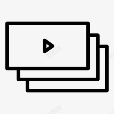 视频播放列表播放器vlogger和视频平台图标图标