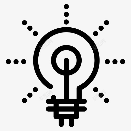 灯泡发光想法图标svg_新图网 https://ixintu.com 加粗 发光 商业 想法 技能 洞察力 激励 灯泡 生产力 虚线 鼓舞人心