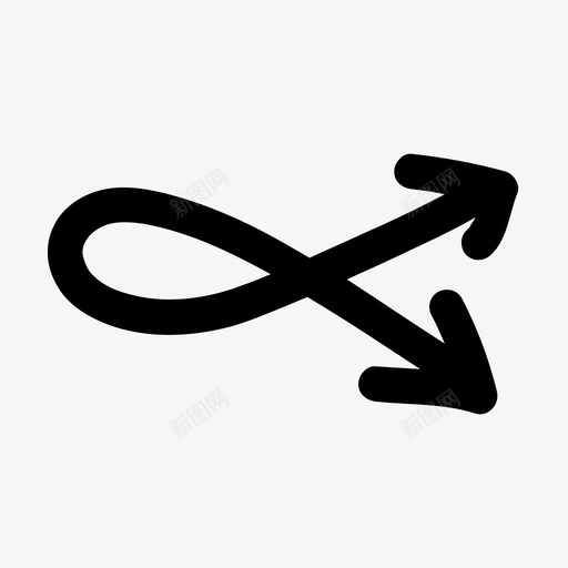 环箭头手绘图标svg_新图网 https://ixintu.com 两个 手绘 混合 箭头