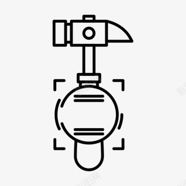锤子断裂碰撞图标图标