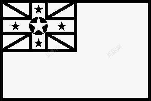 纽埃旗简化轮廓世界旗图标图标