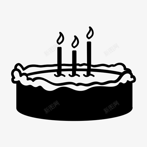 有蜡烛的生日蛋糕巧克力装饰图标svg_新图网 https://ixintu.com 巧克力 有蜡烛的生日蛋糕 装饰