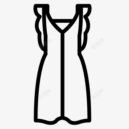 连衣裙时尚2直线型图标svg_新图网 https://ixintu.com 时尚 直线 线型 连衣裙