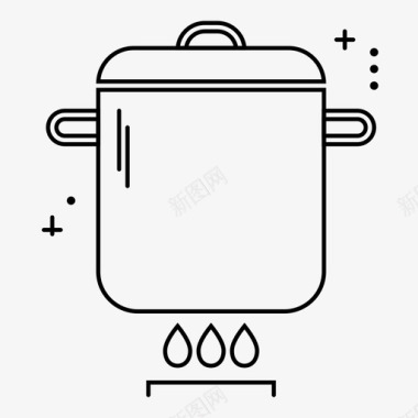 锅肉汤烹饪图标图标