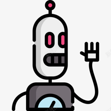 机器人疯狂科学10线性颜色图标图标
