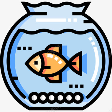 鱼缸居家生活11线颜色图标图标