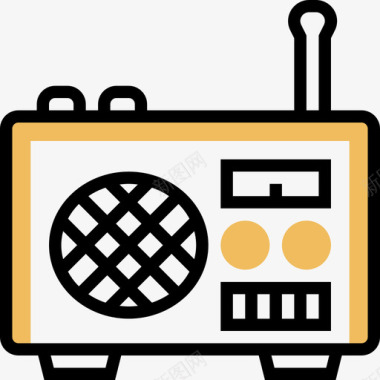 收音机家用电器8黄影图标图标