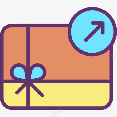 礼品卡电子商务122线性彩色图标图标