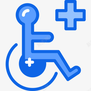 轮椅慈善47蓝色图标图标