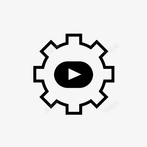 视频设置齿轮图标svg_新图网 https://ixintu.com 视频 设置 齿轮