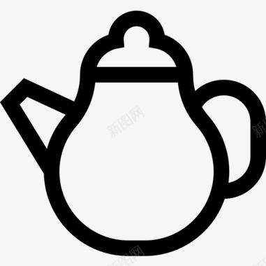 茶壶咖啡店直线型图标图标