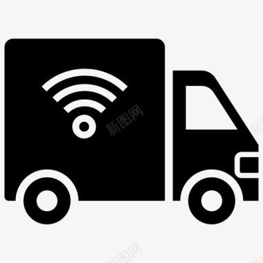 wifi货车自主车辆物联网图标图标