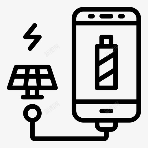 太阳能板生态能源图标svg_新图网 https://ixintu.com 太阳能 手机 智能 生态 能源