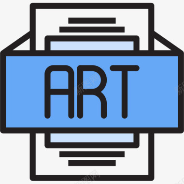艺术文件类型2线性颜色图标图标