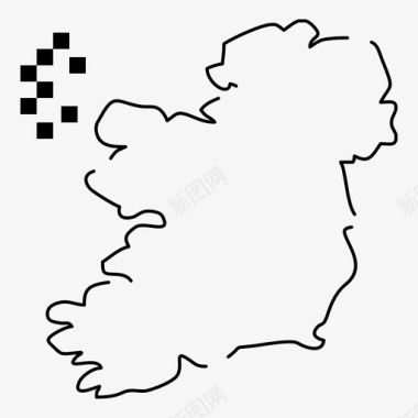 世界爱尔兰地图图标图标
