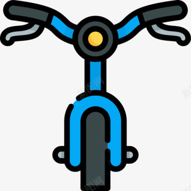 自行车荷兰8线性颜色图标图标