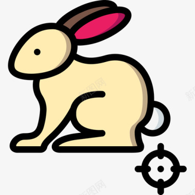 兔子冒险运动16线性颜色图标图标