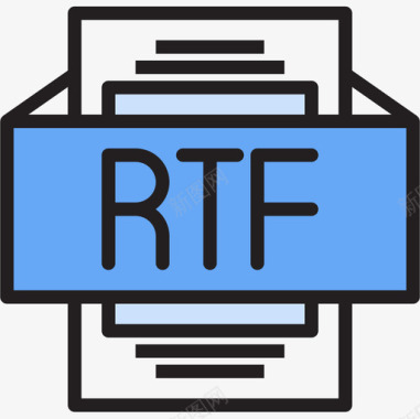 Rtf文件类型2线性颜色图标图标