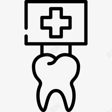 牙科护理牙医18线性图标图标