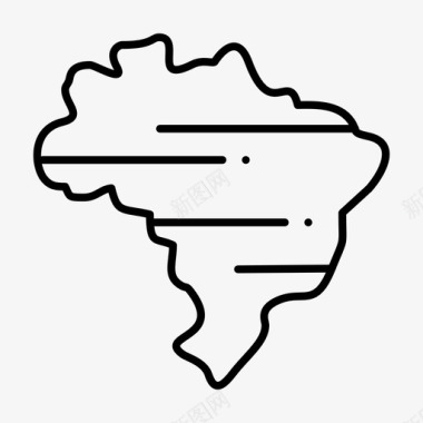 巴西国家地图图标图标