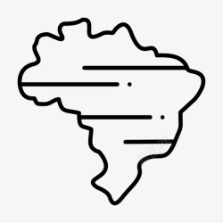 5种国家钱币标志矢量巴西国家地图图标高清图片