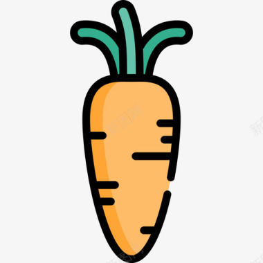 胡萝卜烹调47线性颜色图标图标