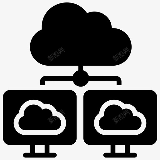 计算机连接云连接云技术图标svg_新图网 https://ixintu.com 云计算 共享 图标 局域网 技术 数据 计算机 连接