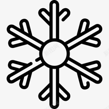 雪花冬季运动22直线型图标图标