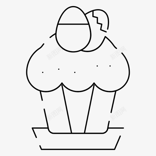 纸杯蛋糕复活节食物图标svg_新图网 https://ixintu.com 伊斯特 复活节 快乐 提恩 纸杯 虚线 蛋糕 食物