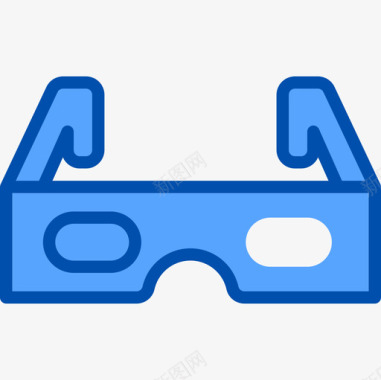 3d眼镜复古小工具8蓝色图标图标
