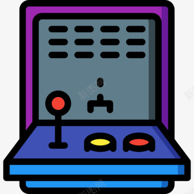 街机游戏娱乐28线性颜色图标图标