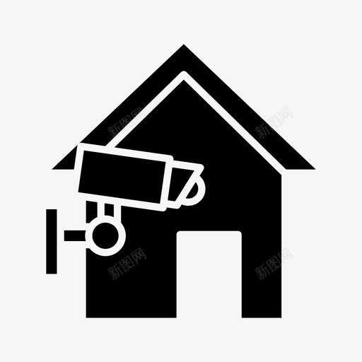住宅闭路电视建筑物摄像机图标svg_新图网 https://ixintu.com 住宅 建筑物 房地产 摄像机 物业 监控 闭路电视