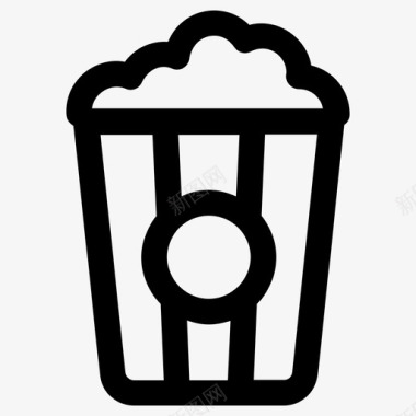 爆米花电影院垃圾食品图标图标