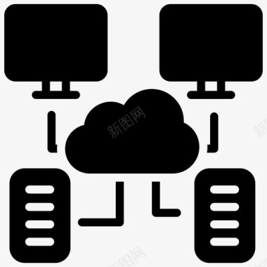 计算机连接云连接云技术图标图标